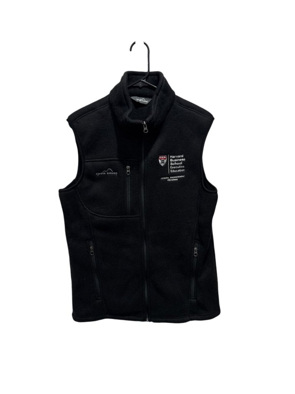 Eddie Bauer Black Harvard Business School Executive Education Fleece Vest S Full